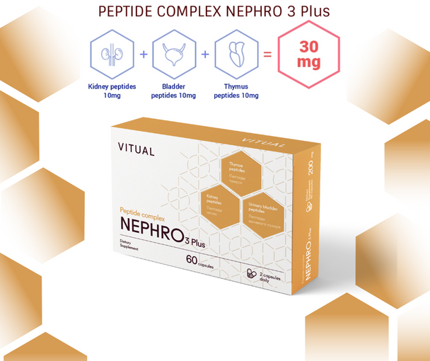 Nephro 3 Plus - Urinary System Peptide Complex - 20 & 60 capsules