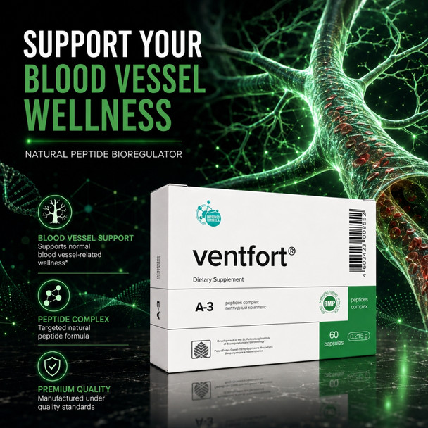 Ventfort A-3 Blood Vessels Peptide Bioregulator 20 Capsules