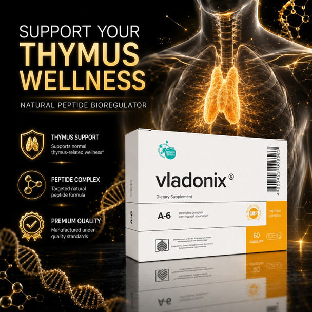 Vladonix A-6 Thymus Peptide Bioregulator 20 Capsules