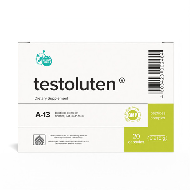 Testoluten A-13 Testes Peptide Bioregulator 20 Capsules