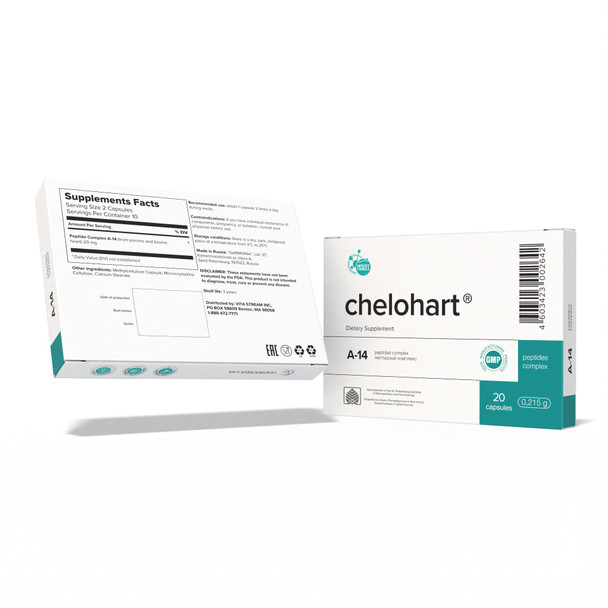 Chelohart A-14 Heart Peptide Bioregulator 20 Capsules
