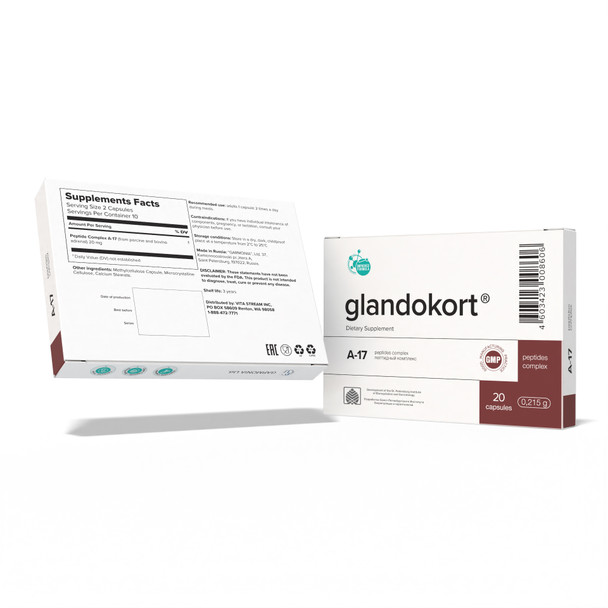 Glandokort A-17 Adrenal Peptide Bioregulator 20 Capsules
