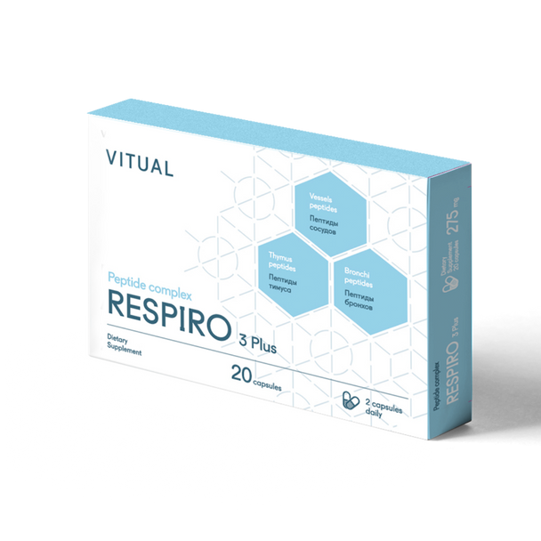 Respiro 3 Plus - Respiratory System Peptide Bioregulator Complex 20 Capsules