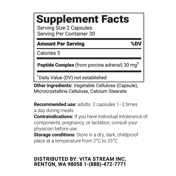Adrenact – Adrenal Natural Peptide Bioregulator 60 Capsules
