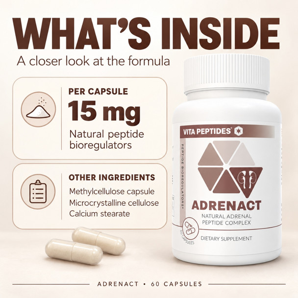 Adrenact – Adrenal Natural Peptide Bioregulator 60 Capsules