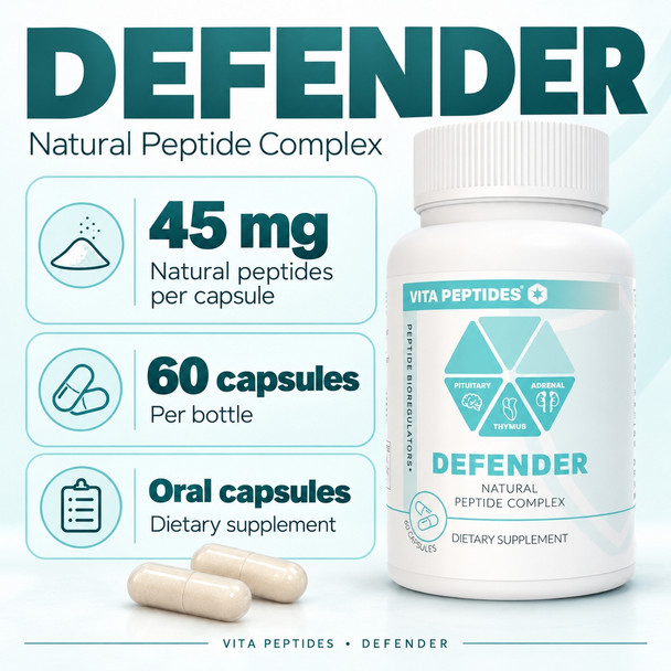 Vita Defender – Natural Peptide Bioregulator Complex 60 Capsules