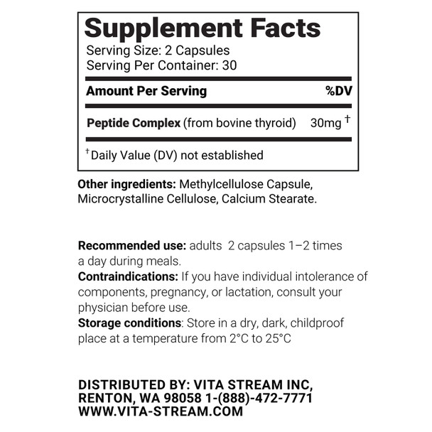 Thyrix – Thyroid Natural Peptide Bioregulator - available in 30 & 60 capsules