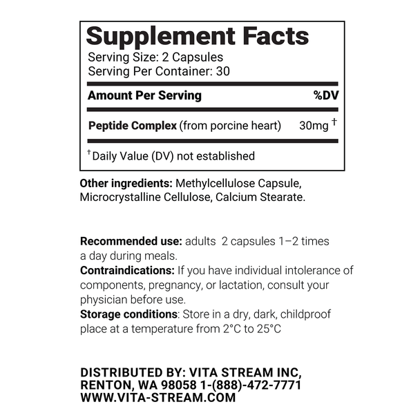 Kardium – Heart Natural Peptide Bioregulator - available in 30 & 60 capsules