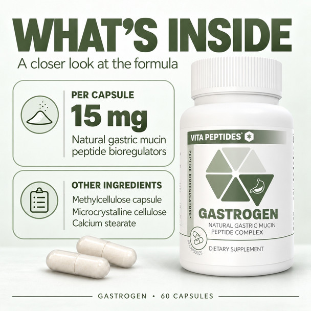 Gastrogen – Gastric Mucin Natural Peptide Bioregulator 60 Capsules