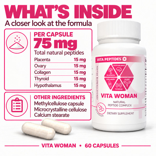 Vita Woman – Natural Peptide Bioregulator Complex 60 Capsules
