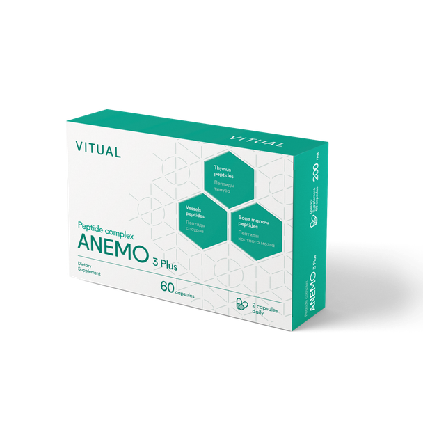 Anemo 3 Plus - Endurance & Immune System Peptide Bioregulator Complex 60 Capsules