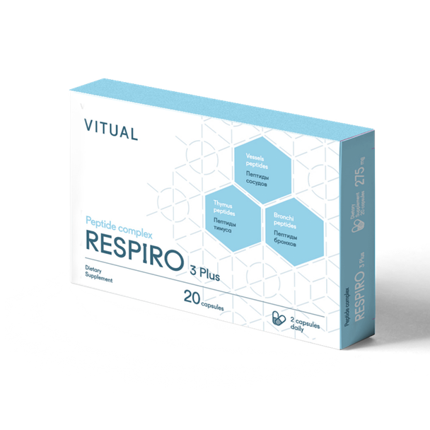 Respiro 3 Plus - Respiratory System Peptide Bioregulator Complex 60 Capsules