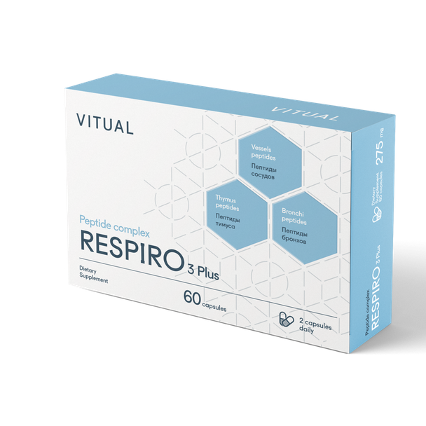 Respiro 3 Plus - Respiratory System Peptide Bioregulator Complex 60 Capsules