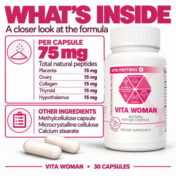 Vita Woman – Natural Peptide Bioregulator Complex - 30 Capsules