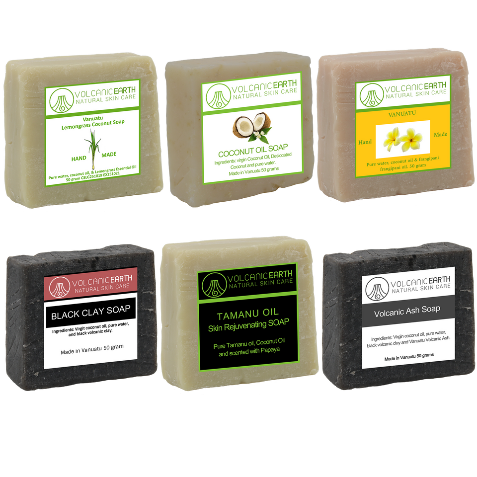 Volcanic Earth Natural Handmade Assorted Soap Bundle 6 bars