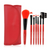 7 pc Makeup Brush Set In Red Case
