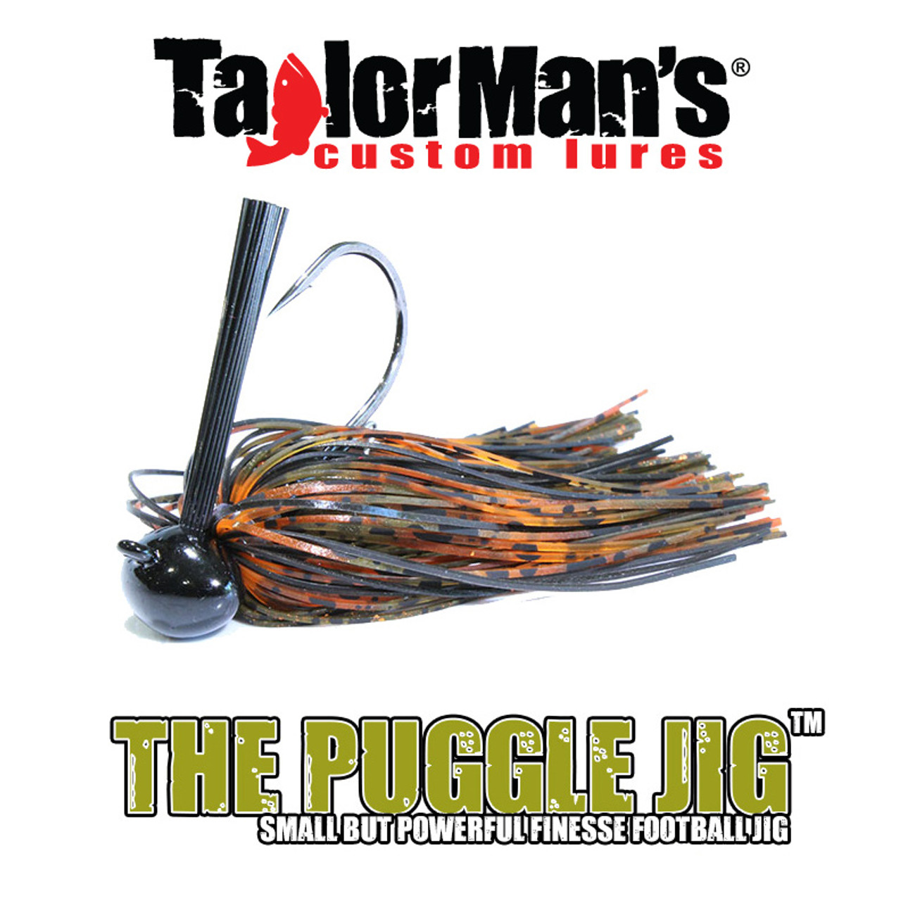 Taylor Man's Puggle Finesse Football Jig For Bass Fishing