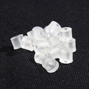 Clear silicone skirt bands for bass lures, 100-count pack