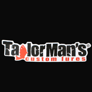 Taylor Man's large logo vinyl decal measuring 24 by 5.5 inches