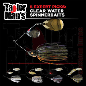 Five expert-selected Taylor Man's clear water spinnerbait picks for bass fishing