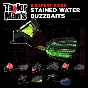 Six expert-selected Taylor Man's stained water buzzbait picks for bass fishing