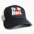 TMC Lures navy and gray trucker hat with embroidered Taylor Man's logo