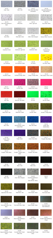 Skirts Plus Bio-Flex Standard Glitter silicone skirt tabs for custom bass lures, available in 10, 25, 50, or 100-count packs