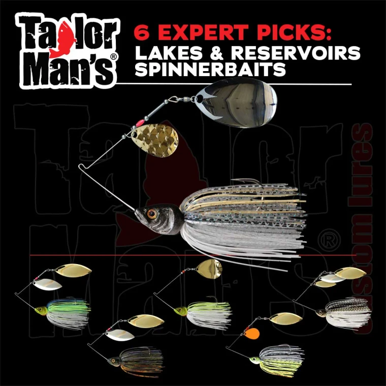 Six expert-selected Taylor Man’s spinnerbaits for bass fishing in lakes and reservoirs