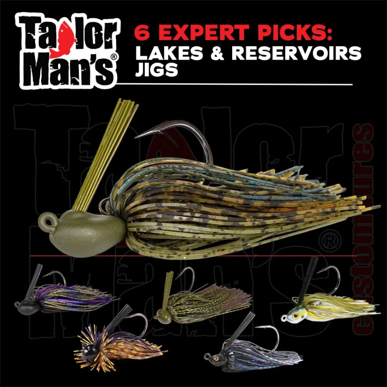 Six expert-selected Taylor Man’s jig picks for bass fishing in lakes and reservoirs
