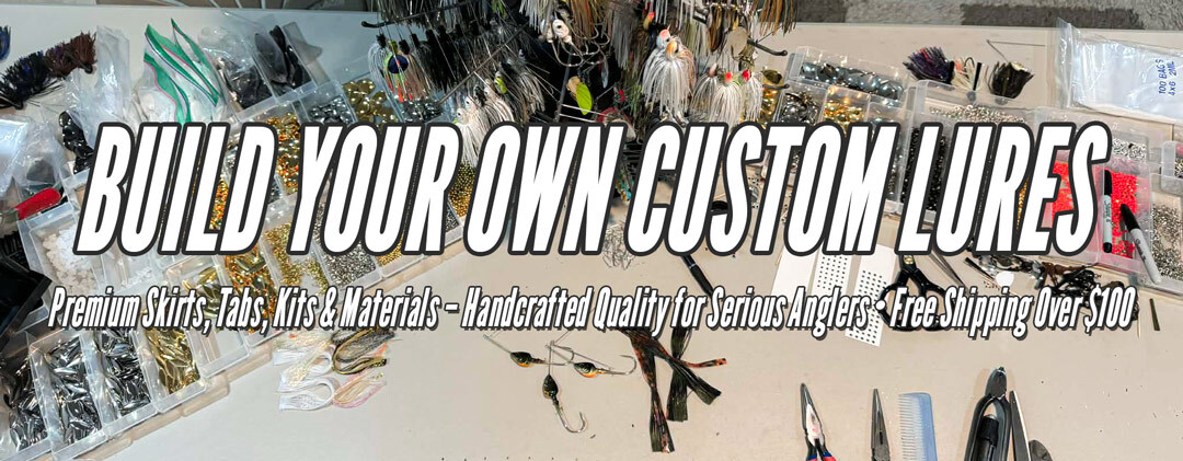 Build your own custom skirts with silicone and living rubber materials, tools, bands, rattles and more.