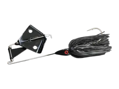 Complete black buzzbait combination with red eye