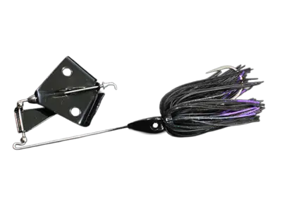 Complete black and purple buzzbait combination