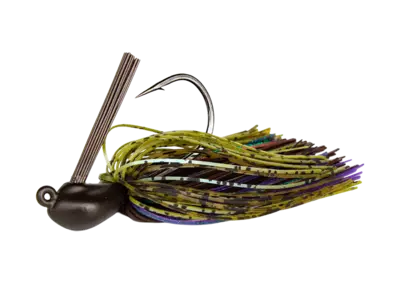 Complete brown and green bass jig combination