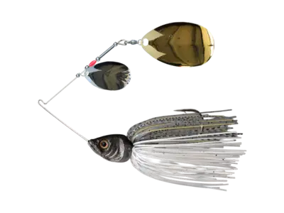 Complete spinnerbait combination with mixed blade finishes