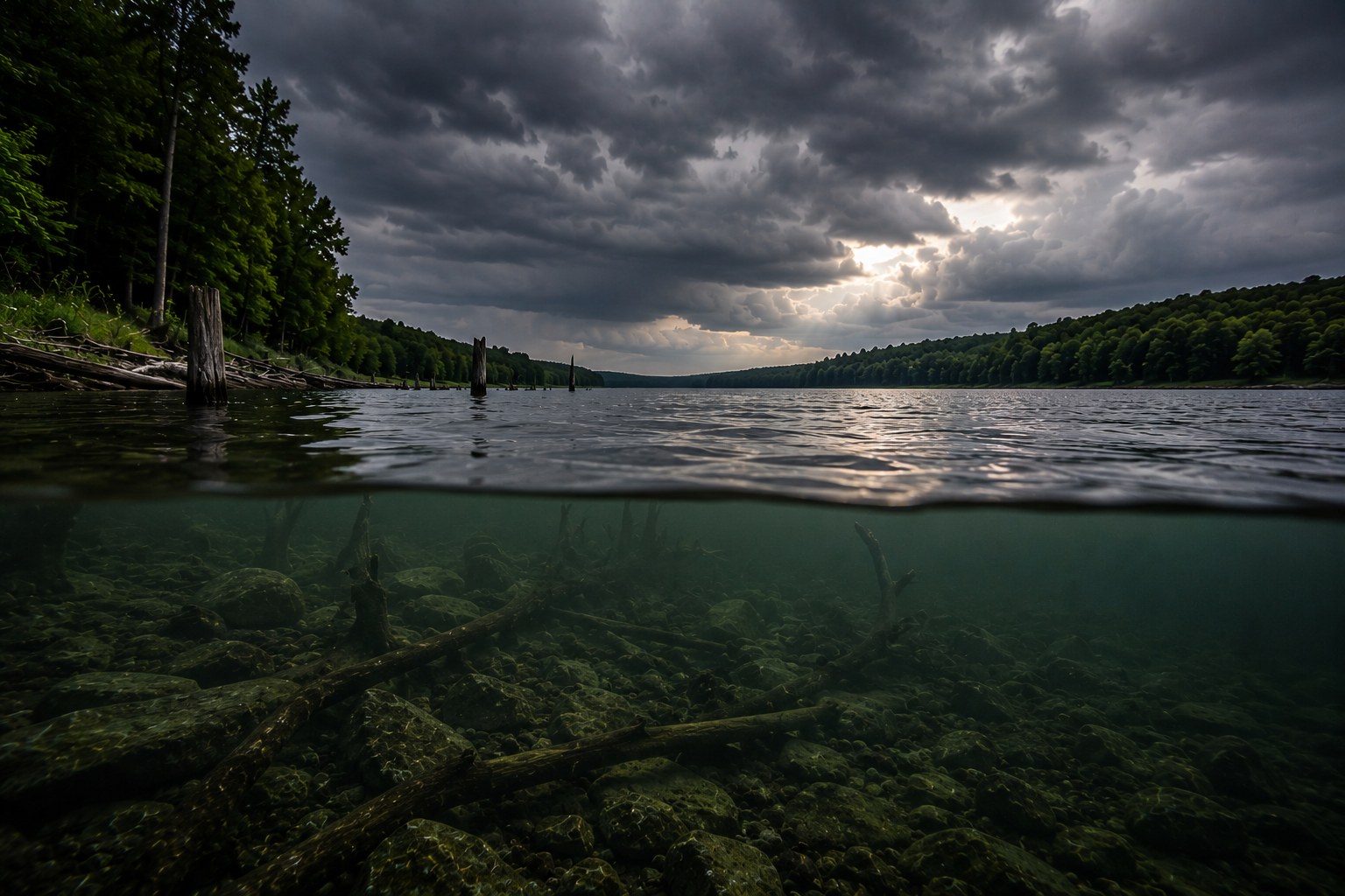 Cloudy and Low Light bass fishing conditions