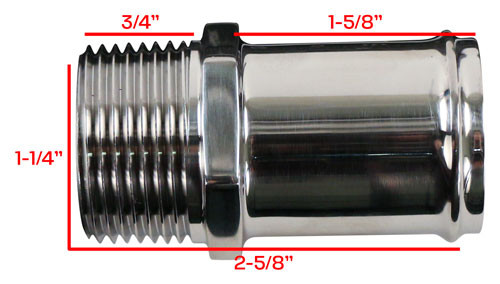Cast Stainless Fitting 1" NPT To 1-1/4" Straight Cast Stainless Fitting 1" NPT To 1-1/4" Straight