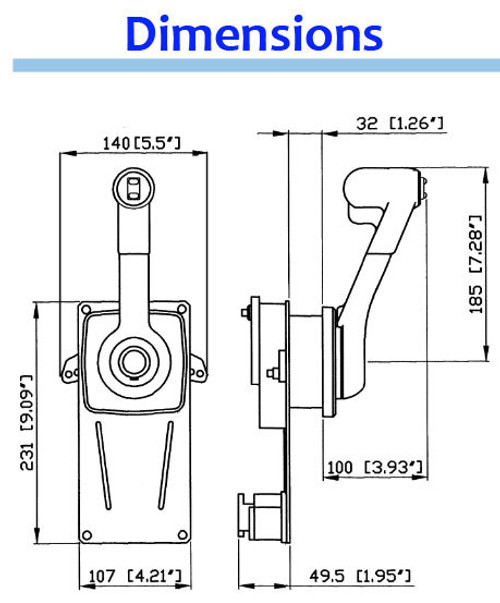 MerCruiser, Volvo Penta, OMC Single Lever Side Mount Control Shifter