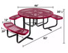 OUTDOOR PICNIC DINING TABLE Commercial - Round - 3 Bench - Wheelchair Accessible
