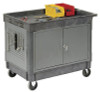 WORK STATION Mobile - Portable Cart - Locking Doors - Tray Top with 3" Lip - 33H