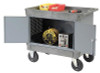 WORK STATION Mobile - Portable Cart - Locking Doors - Tray Top with 3" Lip - 38H