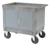 WORK STATION Mobile - Portable Cart - Locking Doors - Tray Top with 3" Lip - 38H