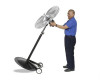 PEDESTAL FAN Industrial - Oscillating - 30" - 3 Spd - Safety Yellow w/Wheel Kit