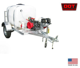 SPRAYER - DOT Highway Rated Trailer - 13 Hp - 28 GPM - 725 PSI - 200 Gallon Tank
