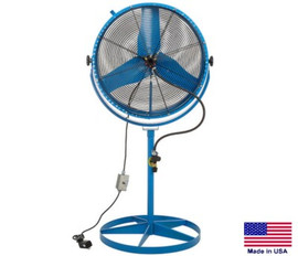 MISTING FAN Industrial - Pedestal - 360? Tilt Head - 2 Spd - 30" - 8800/6000 CFM