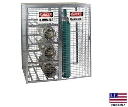 CYLINDER TANK STORAGE CABINET Galvanized Steel - LP Gas, Welding Gases - 17 Cyl
