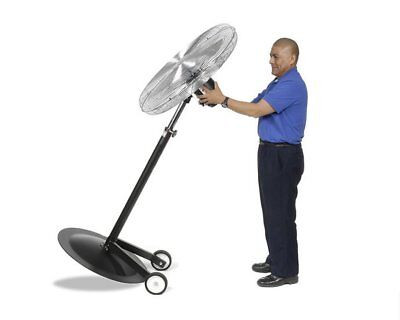 PEDESTAL FAN Industrial - Oscillating - 30" - 3 Spd - Safety Yellow w/Wheel Kit