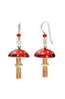 Mushrooms symbolize the beauty and magic of nature, and the amanita muscaria is the quintessential mushroom. It is the mushroom that was featured in Alice in Wonderland, and was the subject of European folklore, and often represented in Christmas tree ornaments. These earrings pay homage to these mushrooms, and to the fields and forests where they are found. They are handcrafted from jeweler's brass and Sterling, and carefully hand-painted, and sealed with 4 protective clear coats, the final one being a jewelry grade resin for the ultimate durability. The stems dance lightly beneath the caps, and bits of the decorative elements will glow in the dark after being exposed to bright light for several minutes. The measure a scant 3/4"wide and 1" long without the earring wires. These earrings are light and fun to wear, and make great gifts, too.

 
