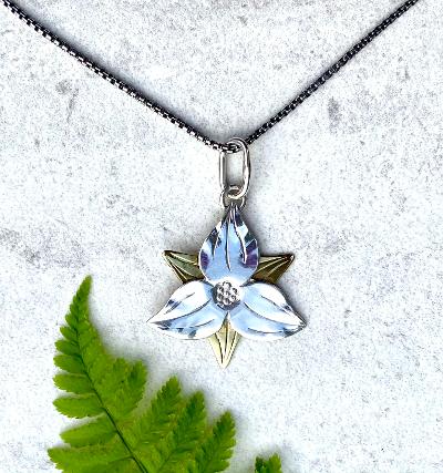 May Birth Flower Necklace with real Lily Of The Valley in clear resin