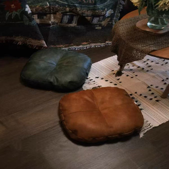 Leather Tufted Cushion
