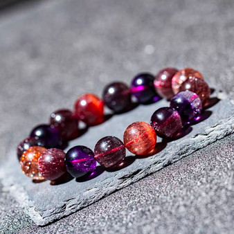 Rich Mixed Rutile Super Seven Crystal Bracelet